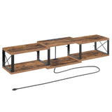 MAHANCRIS Floating TV Stand with Power Outlet, Wall-Mounted Entertainment Console Center with Storage, Floating TV Shelf for Under TV Storage, for Living Room, Bedroom, Rustic Brown TVHR101E01 MAHANCRIS