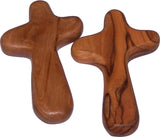 Holy Land Imports 2 Olive Wood Holding Crosses Comes with Velvet Bag & Certificate Holy Land Imports