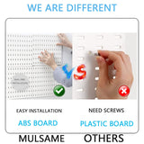 MULSAME Pegboard Combination Kit, Wall Mounted Storage Set with 8 Pegboards & 32 Accessories Hanging, White Peg Boards Organizer for Walls Display, Crafts Organization, Kitchen Organizer, 22" x 44" MULSAME