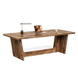 1Easylife 70.87 Inches Long Executive Desk, Brown Wooden Computer Desk, Industrial Simple Study Writing Table, Large Workstation Business Furniture for Home Office 1Easylife