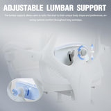 Dowinx Ergonomic Office Chair,Breathable Mesh Computer Chair with Pocket Spring Cushion,Comfy Desk Chair with Adjustable Lumbar Support and Headrest,Steel Base Swivel Task Chair with Footrest White Dowinx