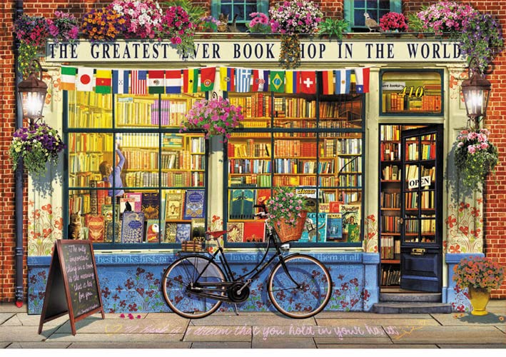 Educa - Greatest Bookshop in The World - 5000 Piece Jigsaw Puzzle - Puzzle Glue Included - Completed Image Measures 61.75" x 42.25" - Ages 14+ (18583) Educa