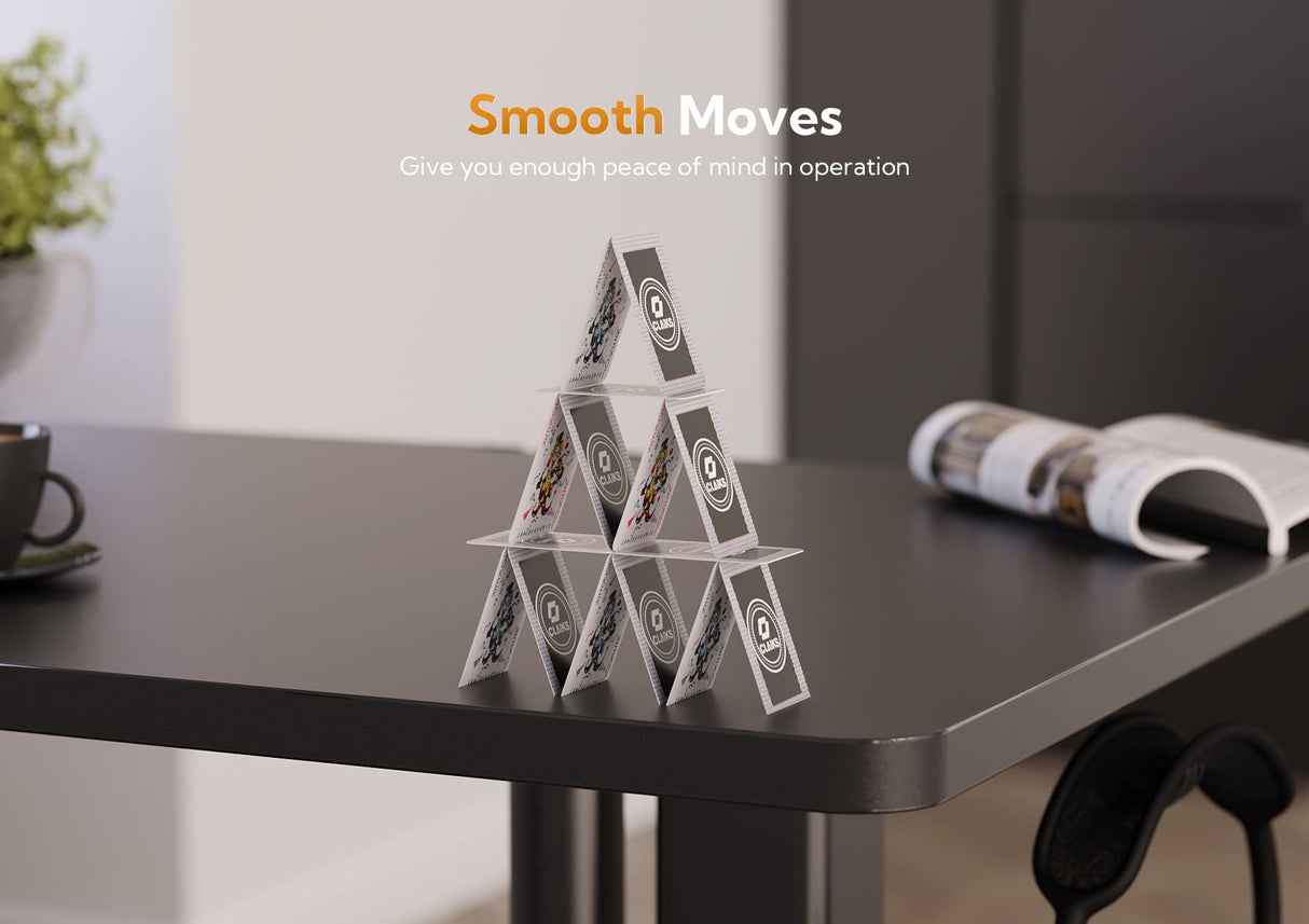 Claiks L Shaped Standing Desk Adjustable Height, Dual Motor Electric Corner Standing Desk, 63x55 inch Sit Stand up Desk with Splice Board, Black Claiks