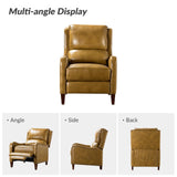 HULALA HOME Leather Recliner Chair, Modern Push Back Recliner Chair with Adjustable Backrest & Footrest, Casual Single Leather Sofa, Comfy Upholstered Club Chair for Living Room, Bedroom, Camel HULALA HOME