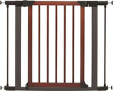 MidWest Homes for Pets 29 Inches Tall Walk-Though Wood Decorative Steel Pet Gate, Pressure Mounted Dog Gate Measures 29H x 29.5-38W Inches & Includes two 3-Inch-Wide Extensions, Wood Decorative MidWest Homes for Pets