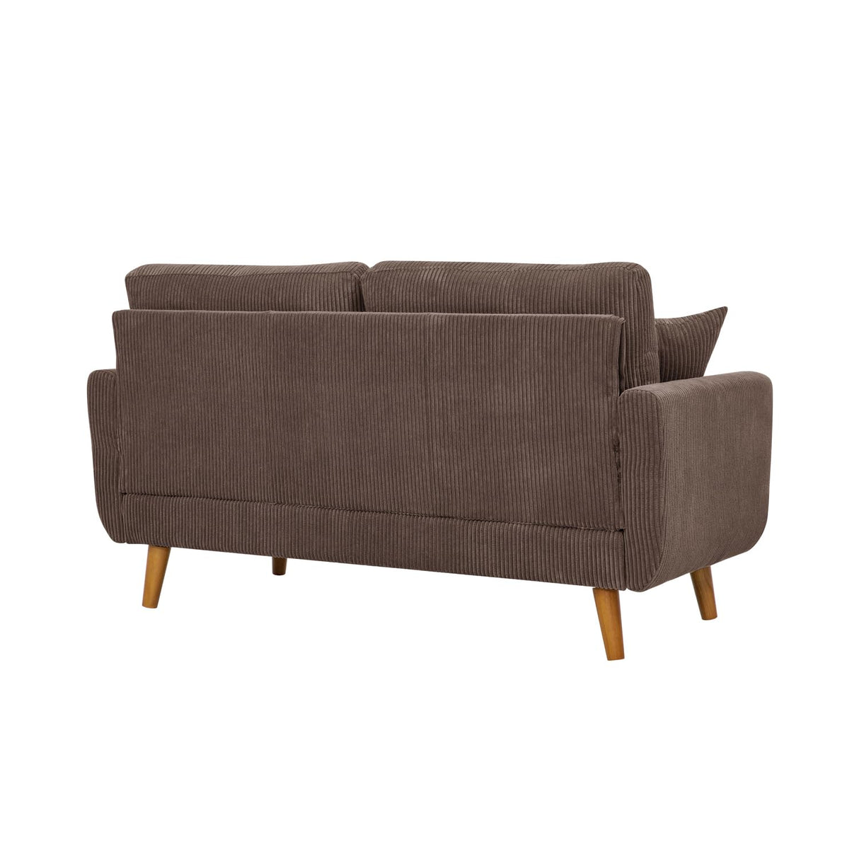 YHUBHSIS 65" Loveseat Sofa Brown Corduroy Couch, Modern 2 Seater Couch, 22.5" Deep Seat Small Couches for Living Room Bedroom Office (Brown) YHUBHSIS