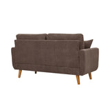 YHUBHSIS 65" Loveseat Sofa Brown Corduroy Couch, Modern 2 Seater Couch, 22.5" Deep Seat Small Couches for Living Room Bedroom Office (Brown) YHUBHSIS