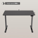 LongKe Electric Standing Desk Adjustable Height, Stand up Home Office Desk, 48x24 Inches Sit Stand Desk with Memory Preset, Black LongKe