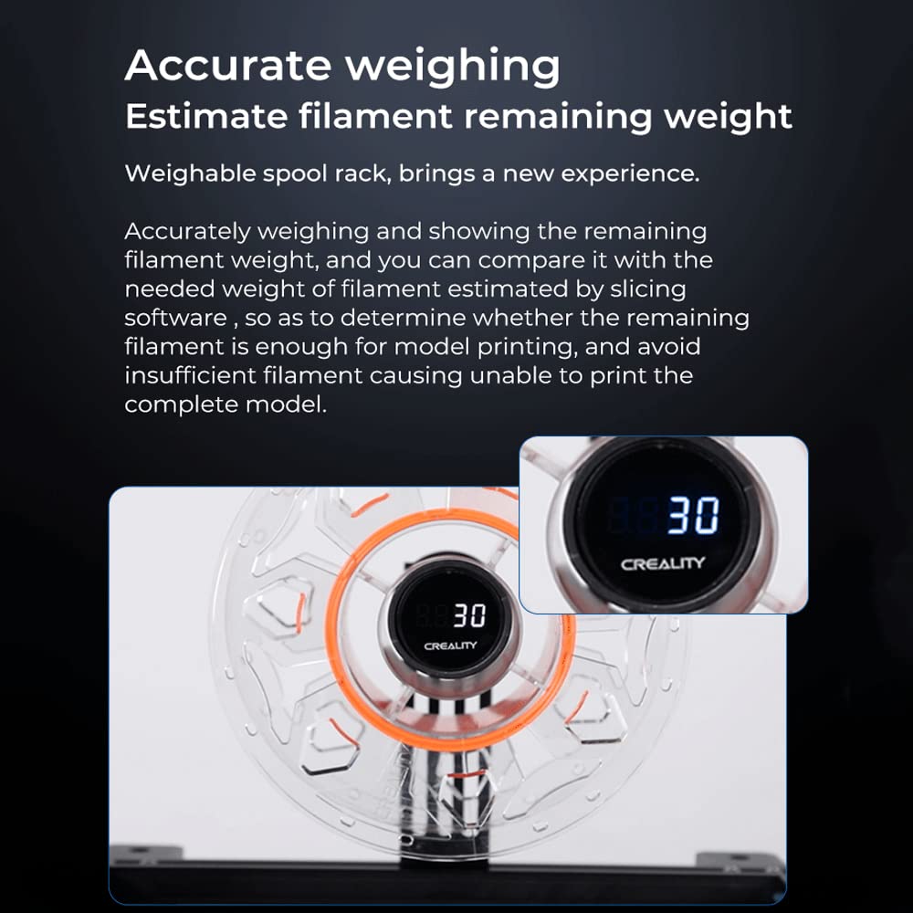 Creality Official Upgrade 3D Digital Spool Rack-S, Weighable Spool Holder for All Kinds of Filaments of PLA/ABS/Nylon/Wood/TPU 3D Printing Materials Skouphy