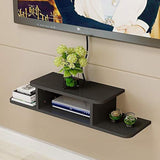 BiJun Floating TV Shelf, Entertainment Center Wall Mounted Media Console Router DVD Shelf for One/PS4/Cable Box/DVD Players/Game Console Streaming Media Equipment (Black, 35.4) BiJun