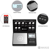 MAXUS Digital Pocket Gram Scale 500g x 0.01g High Precision with Tray, Weighs Small Food, Jewelry, Ounces, Grains, LCD Display, Tare Function MAXUS