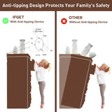 IFGET Farmhouse 8 Drawer Dresser for Bedroom, Tall Chest of Drawers, Chest of Drawers Organizer Storage, Wood Rustic Bedroom Dresser for Closet, Living Room, Hallway, Brown IFGET