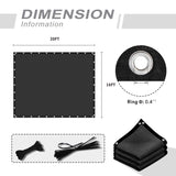 VICLLAX 90% Shade Fabric Sun Shade Cloth Privacy Screen with Grommets for Patio Garden Pergola Cover Canopy 16x20 FT, Black VICLLAX