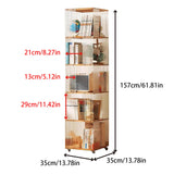 5 Tier Rotating Bookshelf, Clear Bookcase, Modern Storage Organizer Book Case for Bedroom Living Room Home Office, 360 Display Spinning Bookshelf Floor Standing Book Shelf (5 Tier - Natural) ZHUMUJIAJU