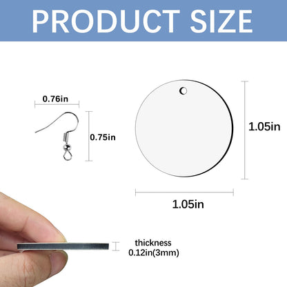 210 Pcs Sublimation Earring Blanks Round Bulk Double Sides 70pcs MDF Sublimation Blank Products with 70 Hooks and 70 Jump Rings Heat Transfer Sublimation Blanks Earring for Printing DIY Craft