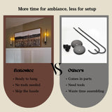 Wall Candle Holder Set of 2, Stylish Black Metal Wall Mount Candle Sconces, Modern Wall Decoration for Living Room, Farmhouse, Fireplace, and Weddings Batoslee