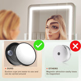 Lighted Makeup Mirror, Hollywood Vanity Mirror with Lights, Three Color Lighting Modes, and Detachable 10X Magnification Mirror, Smart Touch Control, 360°Rotation (15.2in. Gold) Gvnkvn