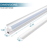 Barrina LED Shop Light 4FT, 40W 5000LM 6500K, Clear Cover Hanging led Light Fixture, Linkable LED Tube Lights, V Shape LED Ceiling Lights for Garage, Warehouse, Workshop, 6 Pack Barrina