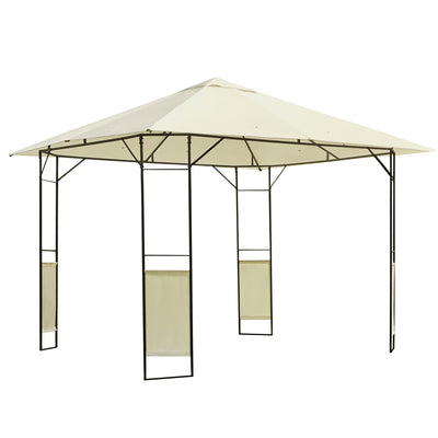 Outsunny 10' x 10' Patio Gazebo, Outdoor Gazebo Modern Canopy Shelter with Vents Roof and Steel Decorative Columns, for Garden, Lawn, Backyard and Deck