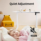 CROWNFURN Electric Standing Desk Frame Workstation,Height Adjustable Table Legs, Stand Up Computer Desk Legs for Home Office,White Frame Only CROWNFURN