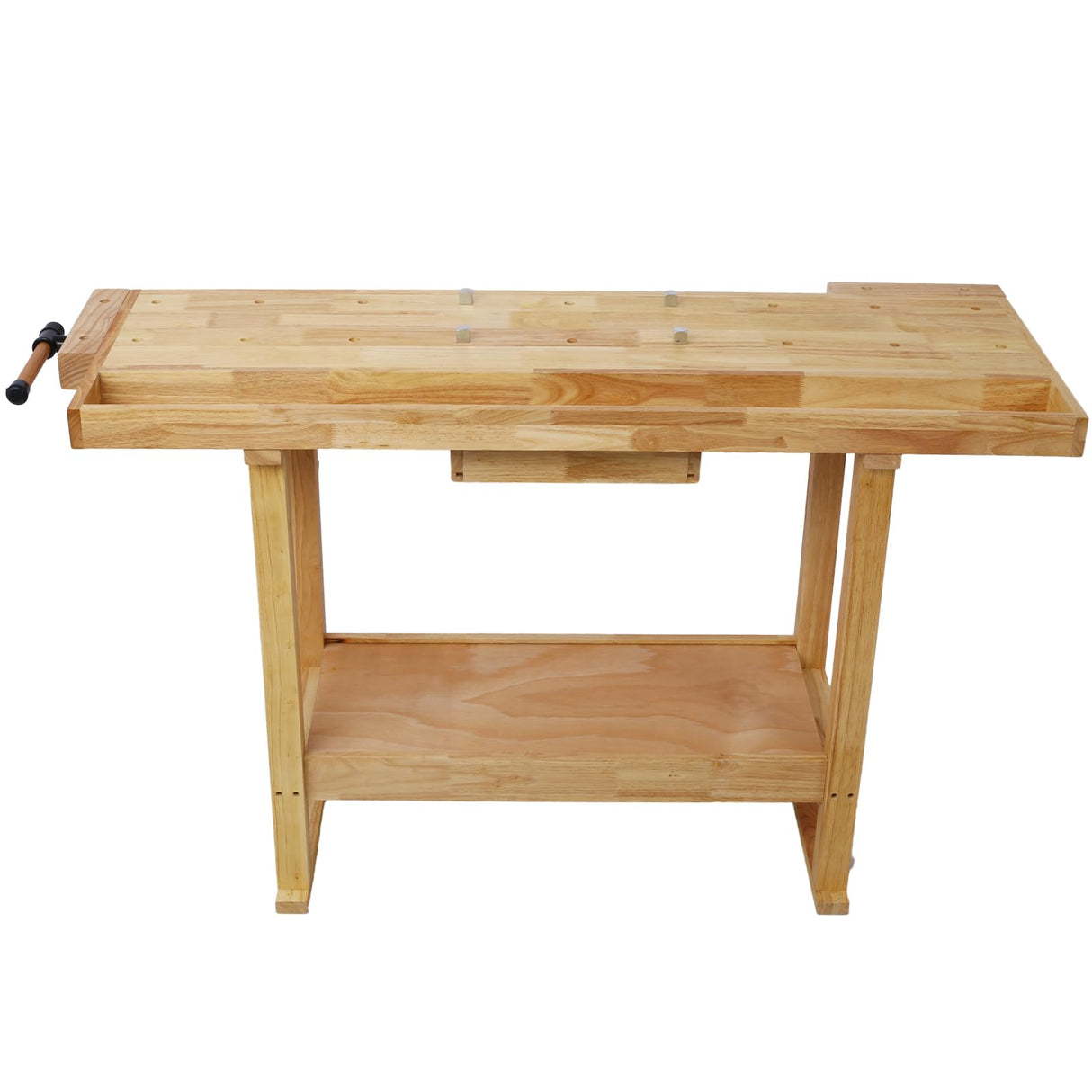 Montary 55-Inch Wood Workbench - Rubber Wooden Heavy Duty Work Bench with Drawer & Shelf, Perfect Work Bench for Garage Workshop, Woodworking Carpenter and Home W/Adjustable Handle Montary
