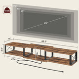 MAHANCRIS Floating TV Stand with Power Outlet, Wall-Mounted Entertainment Console Center with Storage, Floating TV Shelf for Under TV Storage, for Living Room, Bedroom, Rustic Brown TVHR103E01 MAHANCRIS