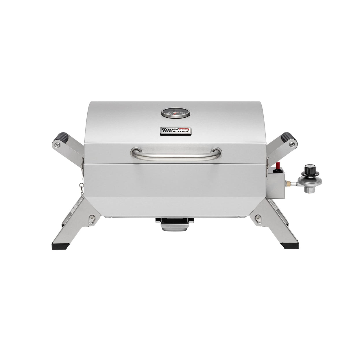 Grills House Stainless Steel Portable Grill with Two Handles and Travel Locks, Tabletop Propane Gas Grill with Folding Legs, 10000 BTU, for Picnic Cookout, GT2001, Silver Grills House
