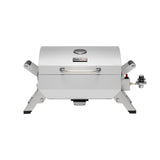 Grills House Stainless Steel Portable Grill with Two Handles and Travel Locks, Tabletop Propane Gas Grill with Folding Legs, 10000 BTU, for Picnic Cookout, GT2001, Silver Grills House