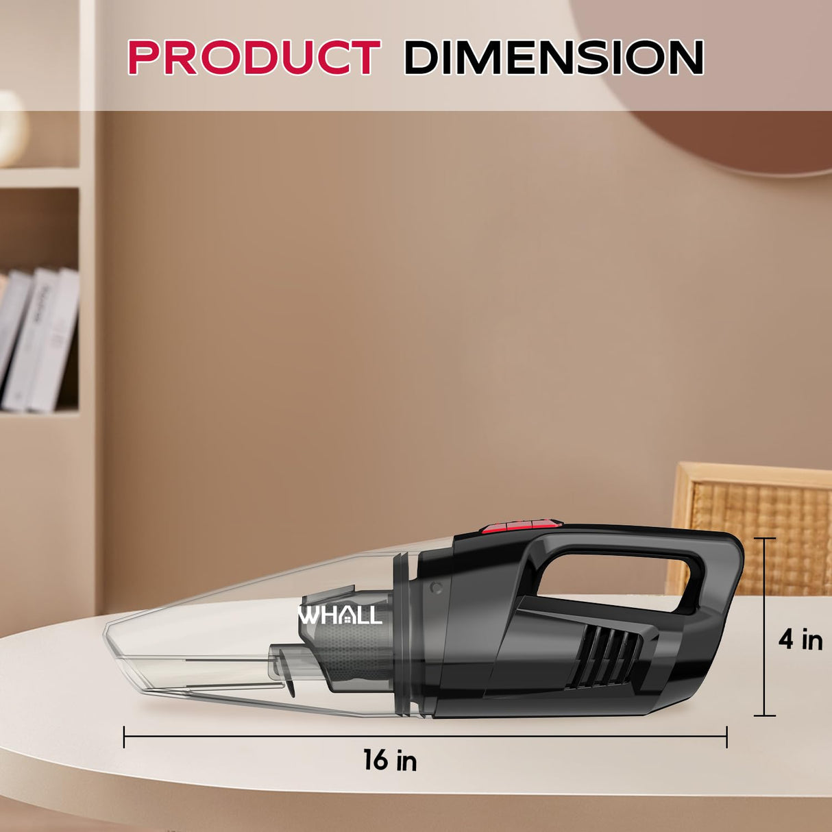 whall Handheld Vacuum Cordless, 8500PA Strong Suction Hand Vacuum, Wet Dry Hand Held Vacuum Cleaner with LED Light, Lightweight Mini Car Vacuum Cordless Rechargeable, Portable Vacuum whall