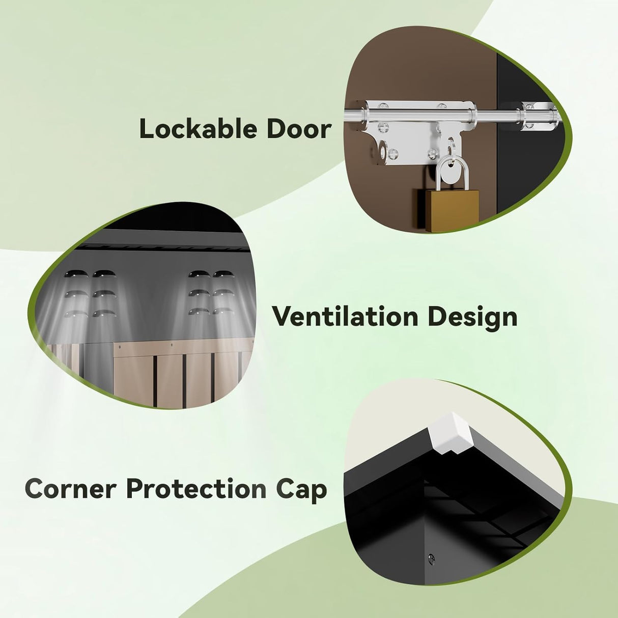 COMHOMA Shed Outdoor Storage Shed Metal,Lockable Doors Tool Sheds with Sloping Roof,Steel Garden Shed with Air Vent for Backyard,Patio,Lawn,Poolside (Brown, 5'*3') COMHOMA