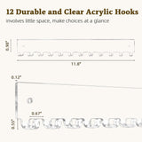 milylove Acrylic Necklace Holder 2 Pack Wall Mounted Necklace Organizer Hanging Jewelry Organizer with 12 Hooks for Necklaces, Bracelets, Rings and Bangles Display milylove