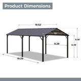 GREEN PARTY 10 x 20 ft Metal Carport Kits with Galvanized Steel Roof, Heavy Duty Metal Carport Canopy, Outdoor Car Tent Metal Garage Shelter for Car, SUV, Truck and Boats, Grey GREEN PARTY