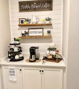 ROGMARS 36 Inches Long Walnut Floating Shelves,Rustic Solid Wood Farmhouse Wall Shelves with Invisible Brackets for Bathroom, Living Room, Bedroom, Kitchen Set of 2 ROGMARS