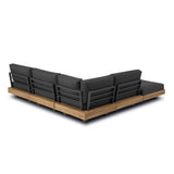 POLY & BARK Celenza Modular Corner Sectional Set with Coffee Table–Outdoor Sectional in Acacia Wood and Powder‑Coated Steel with Weather‑Resistant Cushions–Stylish Patio Lounge for Family and Guests POLY & BARK