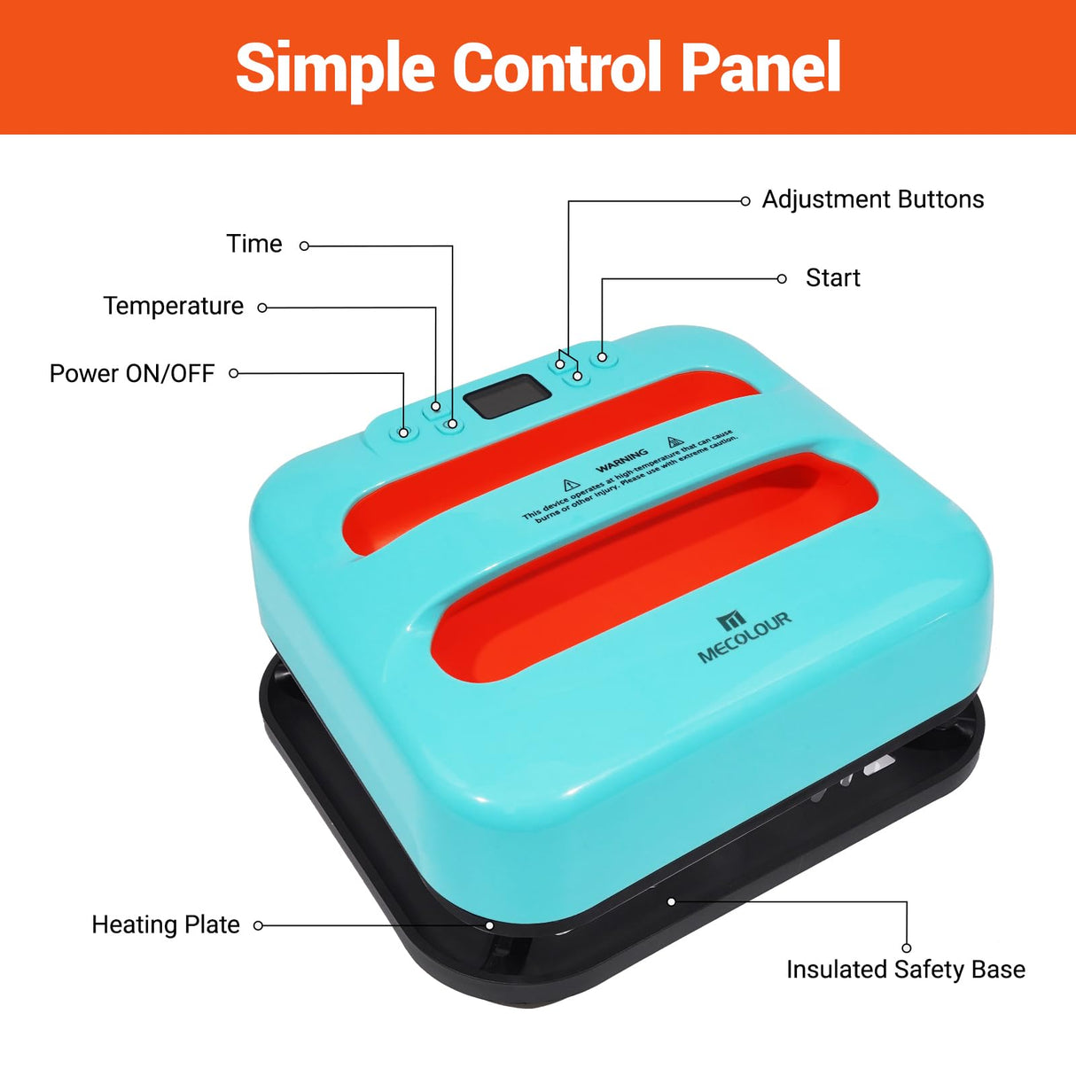 MECOLOUR Heat Press Machine for T-Shirts 12"X10", Heat Transfer Machine 110V for Sublimation,Tote Bags,Pillows,Dresses, Fast Heating, High Pressure, Precise Temperature Control, Insulated Safety Base MECOLOUR