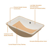 Lordear Rectangular Undermount Bathroom Sink 21x14 inch White Rectangle Bathroom Sink Undermount White Porcelain Ceramic Lavatory Bathroom Vanity Sink with Overflow Lordear