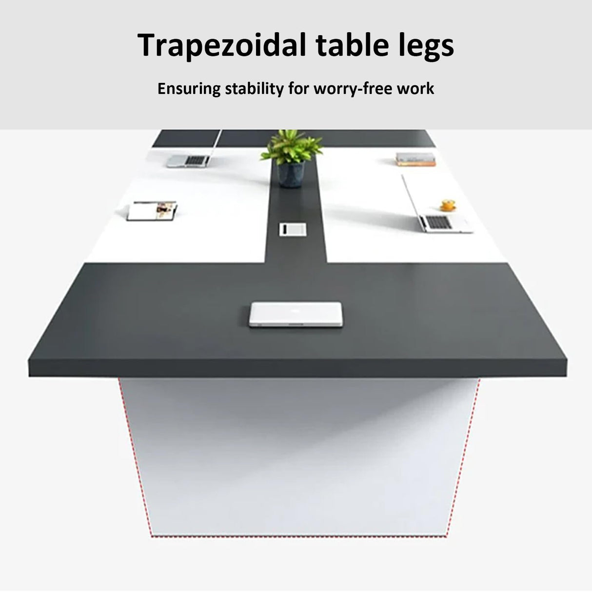 Nuipesn Rectangular Conference Room Table, Seminar Table Meeting Room Table Boardroom Desk Business Seminar Table Printer Desk no Chair for Office (Oak+Grey,9.84FT,118.11" L*51.18" W*29.53" H) Nuipesn