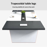 Nuipesn Rectangular Conference Room Table, Seminar Table Meeting Room Table Boardroom Desk Business Seminar Table Printer Desk no Chair for Office (Oak+Grey,9.84FT,118.11" L*51.18" W*29.53" H) Nuipesn