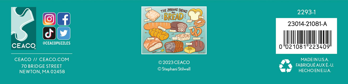 Ceaco – Bread Zodiac - 300 Piece Jigsaw Space Saver Puzzle – Puzzles for Smaller Spaces and Surfaces