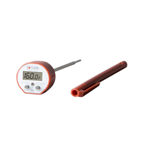 Taylor Waterproof Digital Instant Read Thermometer For Cooking, BBQ, Grilling, Baking, And Meat, Comes With Pocket Sleeve Clip, Red Taylor