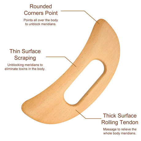 Wooden Guasha Massage Tool for Body, Lymphatic Drainage and Muscle Relaxation, Wooden Massager Therapy Release for Back, Legs, Arms,Neck,Shoulder Pain Jaasuee