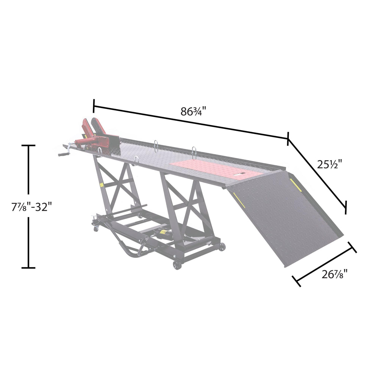 Black Widow Hydraulic Motorcycle Lift Table - 1,000 lb. Capacity Black Widow