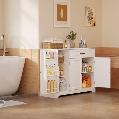 Gizoon Kitchen Sideboard Buffet Cabinet with Storage Small Coffee Bar Cabinet with Drawer, Kitchen Pantry Storage Cabinet with Door and Shelves for Bathroom and Living Room Gizoon