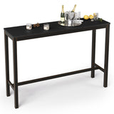 Cozyman Outdoor Bar Table, 55" Black Patio Bar Height Counter Table, Waterproof HDPS Slatted Top, Weather Resistant, Hot Tub, Balcony, Yard, Indoor or Outdoor Use Cozyman