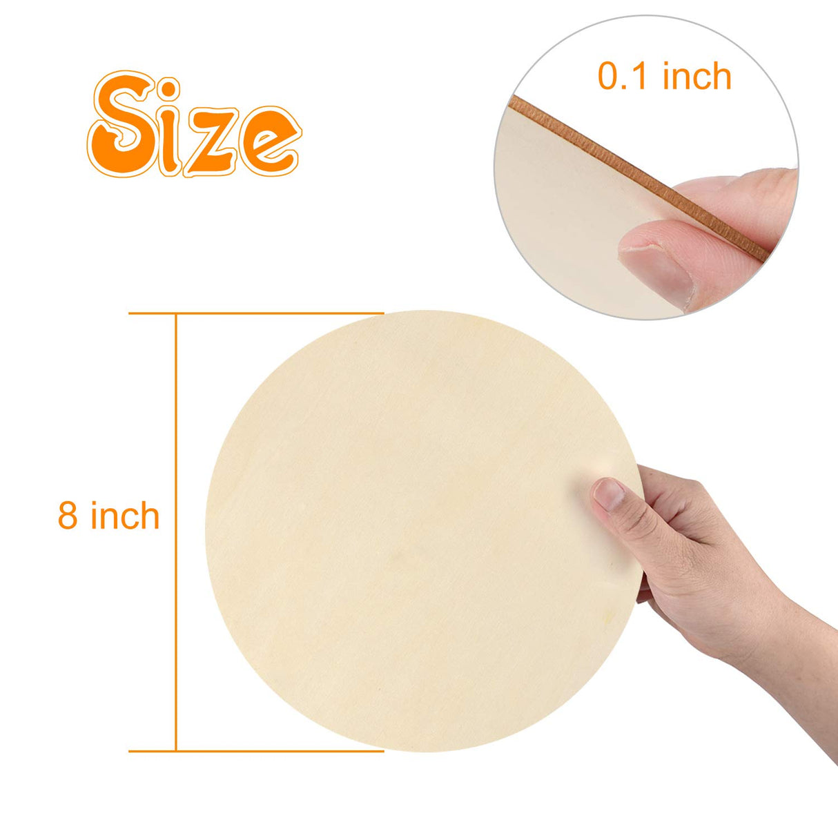 Coopay 20 Pieces 8 Inch Wooden Circles, Unfinished Round Wood Slices Natural Wooden Cutouts for Door Hanger, Painting, Wedding, Home Decoration DIY Wood Craft Supplies Coopay