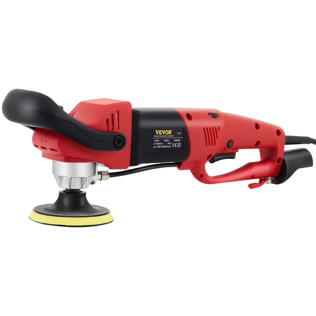 VEVOR Wet Polisher Grinder, Variable Speed 4" & 5" Diamond Polishing Pads, Buffing Machine with 78.7" Water Pipe Adapter & Splash Shield, Electronic Concrete Stone for Title Floor Countertop CE VEVOR