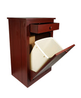 DutchCrafters 34" Solid Pine Wood Soft Close Tilt Out Trash Can Recycle Bin with Drawer, 9 Gallon/36 Quart - Amish Made in USA (Cranberry Red) DutchCrafters