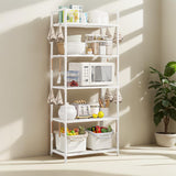 5 Tier Storage Shelves Adjustable Shelving Unit Heavy Duty Storage Rack 66 Lbs Capacity for Kitchen Pantry Closet Bathroom Laundry Garage White Generic