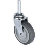 Finnhomy Caster Wheels 3 Inch Set of 4 Heavy Duty Threaded Stem Casters 3/8"-16 x 1-1/2" Swivel Rubber Industrial Castors Premium Wheels for Wire Shelving/Furniture/Carts Load Bearing 720 Lbs Gray Finnhomy