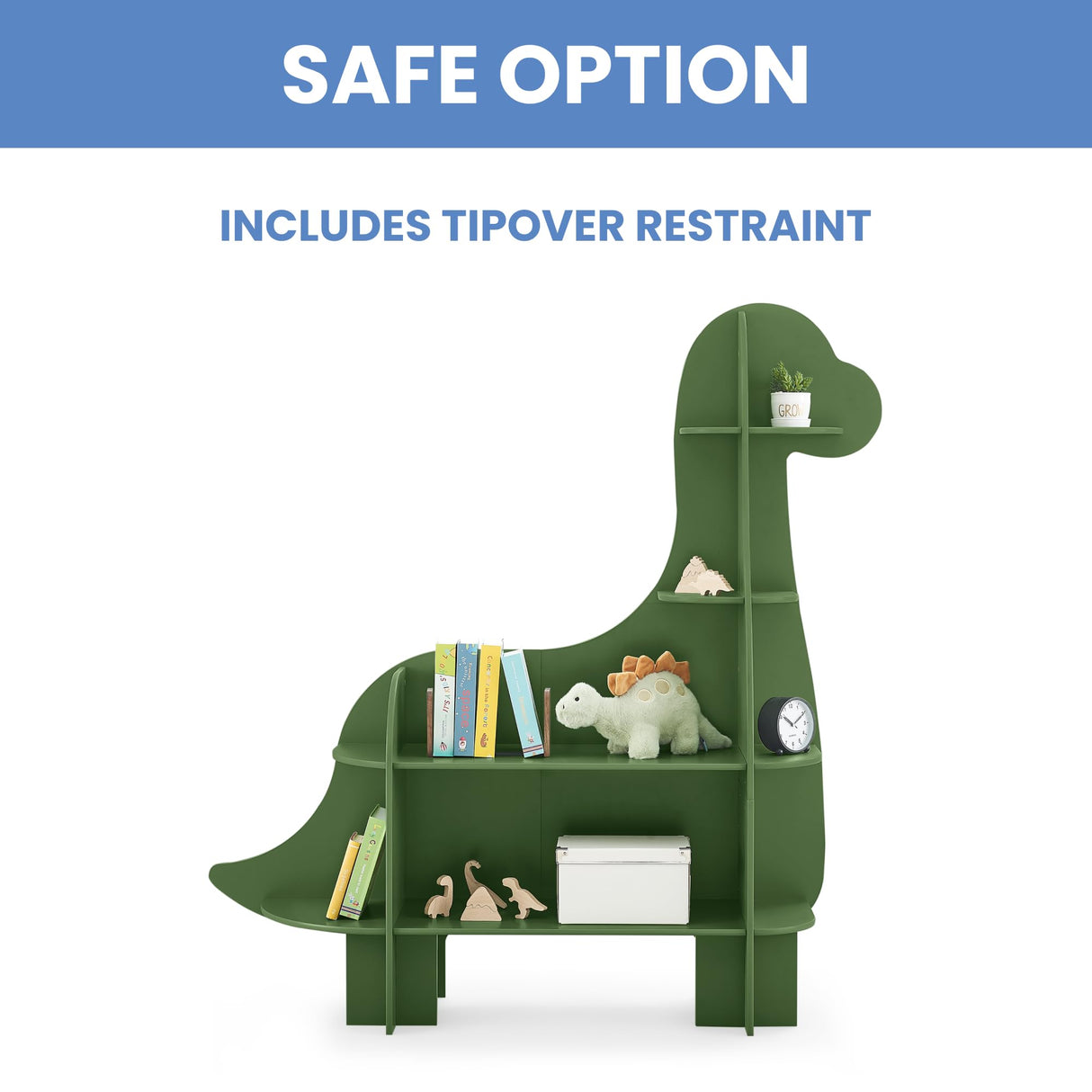 Delta Children Dinosaur Bookcase - Greenguard Gold Certified, Fern Green Delta Children